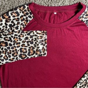 Unbranded pullover‎ cheetah XXL layering top T-shirt blouse casual women